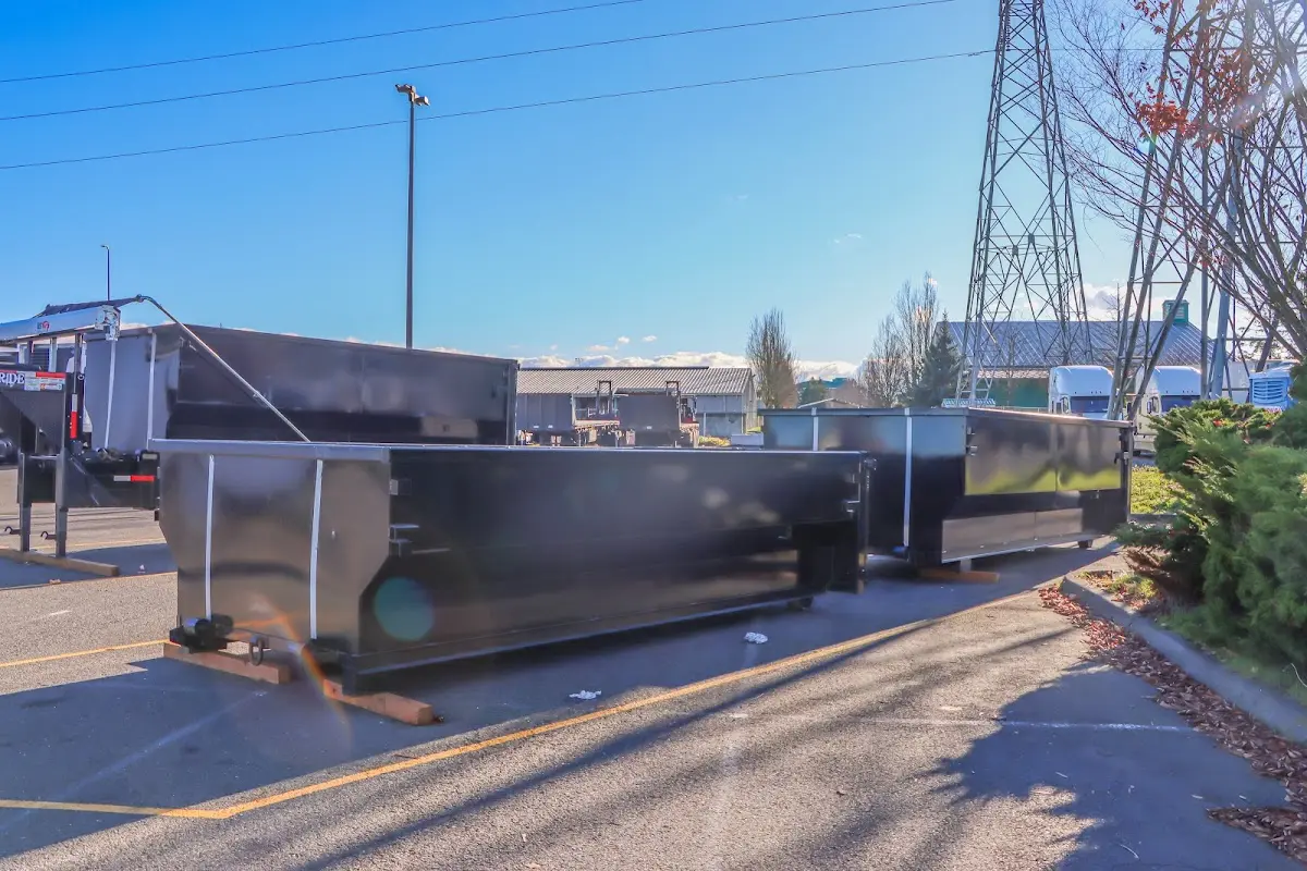 Roll-off dumpster ready for waste disposal at job site for Commercial Dumpster Rental in Fultondale